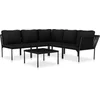 Image de vidaXL - 6-delige - Loungeset - met - kussens - PVC - zwart
