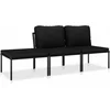 Image de vidaXL - 3-delige - Loungeset - met - kussens - PVC - zwart