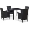 Image de vidaXL - 5-delige - Tuinset - poly - rattan - zwart