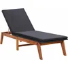 Image de vidaXL - Ligbed - met - kussen - poly - rattan - en - massief - acaciahout