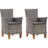 Image de vidaXL - Tuinstoelen - 2 - st - met - kussens - poly - rattan - grijs