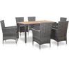 Image de vidaXL - 7-delige - Tuinset - met - kussens - poly - rattan - grijs