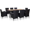 Image de vidaXL - 9-delige - Tuinset - met - kussens - poly - rattan - zwart