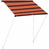 Image de vidaXL - Luifel - uittrekbaar - 150x150 - cm - oranje - en - bruin