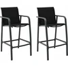 Image de vidaXL - Tuinbarstoelen - 2 - st - textileen - zwart