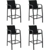 Image de vidaXL - Tuinbarstoelen - 4 - st - textileen - zwart