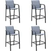 Image de vidaXL - Tuinbarstoelen - 4 - st - textileen - grijs