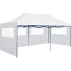Image de vidaXL - Partytent - met - 4 - zijwanden - inklapbaar - 3x6 - m - staal - wit