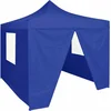 Image de vidaXL - Partytent - met - 4 - zijwanden - inklapbaar - 2x2 - m - staal - blauw