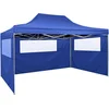 Image de vidaXL - Partytent - met - 3 - zijwanden - inklapbaar - 3x4 - m - staal - blauw
