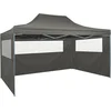 Image de vidaXL - Partytent - met - 3 - zijwanden - inklapbaar - 3x4 - m - staal - antraciet
