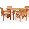Image de vidaXL - 5-delige - Tuinset - met - kussens - massief - acaciahout