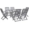 Image de vidaXL - 7-delige - Tuinset - massief - acaciahout - grijs