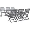 Image de vidaXL - 7-delige - Tuinset - massief - acaciahout - grijs