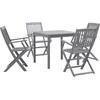 Image de vidaXL - 5-delige - Tuinset - massief - acaciahout - grijs