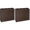Image de vidaXL - Plantenbak - verhoogd - met - 4 - potten - 2 - st - poly - rattan - bruin