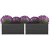 Image de vidaXL - Plantenbak - verhoogd - 250x50x54 - cm - HKC - grijs