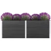 Image de vidaXL - Plantenbak - verhoogd - 250x100x91 - cm - HKC - grijs
