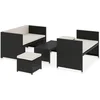 Image de vidaXL - 5-delige - Loungeset - met - kussens - poly - rattan - zwart