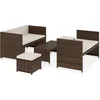 Image de vidaXL - 5-delige - Loungeset - met - kussens - poly - rattan - bruin