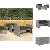 Image de vidaXL - 5-delige - Loungeset - met - kussens - poly - rattan - grijs