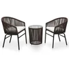 Image de vidaXL - 3-delige - Bistroset - met - kussens - PE-rattan - bruin