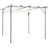 Image de vidaXL-Pergola-met-uitschuifbaar-dak-3x3-m-staal-crémewit