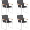Image de vidaXL - Tuinstoelen - 4 - st - textileen - en - roestvrij - staal - grijs