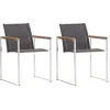 Image de vidaXL - Tuinstoelen - 2 - st - textileen - en - roestvrij - staal - grijs