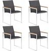 Image de vidaXL - Tuinstoelen - 4 - st - textileen - en - roestvrij - staal - grijs