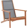 Image de vidaXL - Loungestoel - massief - eucalyptushout - en - textileen - grijs