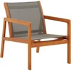 Image de vidaXL - Loungestoel - massief - eucalyptushout - en - textileen - grijs