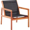 Image de vidaXL - Loungestoel - massief - eucalyptushout - en - textileen - zwart