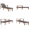 Image de vidaXL - Ligbed - poly - rattan - en - massief - acaciahout - zwart