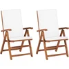Image de vidaXL - Inklapbare - stoelen - 2 - st - verstelbaar - met - kussens - crème