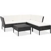 Image de vidaXL - 6-delige - Loungeset - met - kussens - poly - rattan - zwart
