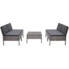 Image de vidaXL - 5-delige - Loungeset - met - kussens - poly - rattan - grijs