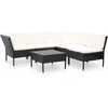 Image de vidaXL - 6-delige - Loungeset - met - kussens - poly - rattan - zwart