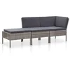 Image de vidaXL - 3-delige - Loungeset - met - kussens - poly - rattan - grijs