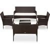 Image de vidaXL - 5-delige - Loungeset - met - kussens - poly - rattan - bruin