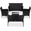 Image de vidaXL - 5-delige - Loungeset - met - kussens - poly - rattan - zwart