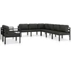 Image de vidaXL - 8-delige - Loungeset - met - kussens - aluminium - antraciet