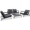 Image de vidaXL - 4-delige - Loungeset - met - kussens - aluminium - donkergrijs