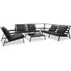 Image de vidaXL - 5-delige - Loungeset - met - kussens - aluminium - donkergrijs