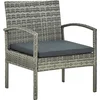 Image de vidaXL - Tuinstoel - met - kussen - poly - rattan - grijs