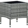 Image de vidaXL - Tuintafel - 40x40x45 - cm - poly - rattan - grijs
