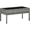 Image de vidaXL - Tuintafel - 75x40x37 - cm - poly - rattan - grijs