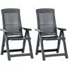Image de vidaXL - Tuinstoelen - 2 - st - verstelbaar - kunststof - antracietkleurig