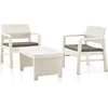 Image de vidaXL - 3-delige - Loungeset - kunststof - wit