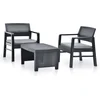 Image de vidaXL - 3-delige - Loungeset - kunststof - antraciet